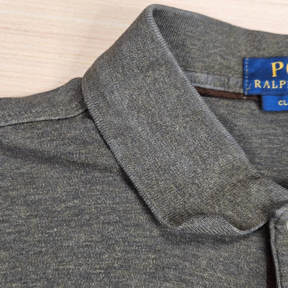 Polo Ralph Lauren Polo Shirt Mens L Green Classic Fit Soft Cotton Long Sleeve